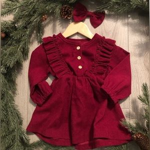 Burgundy Baby Girl Dress size 12-18 month